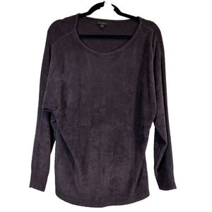 J Jill Wearever Collection Purple Velour Tunic Sweater Size M Burgundy Soft A44